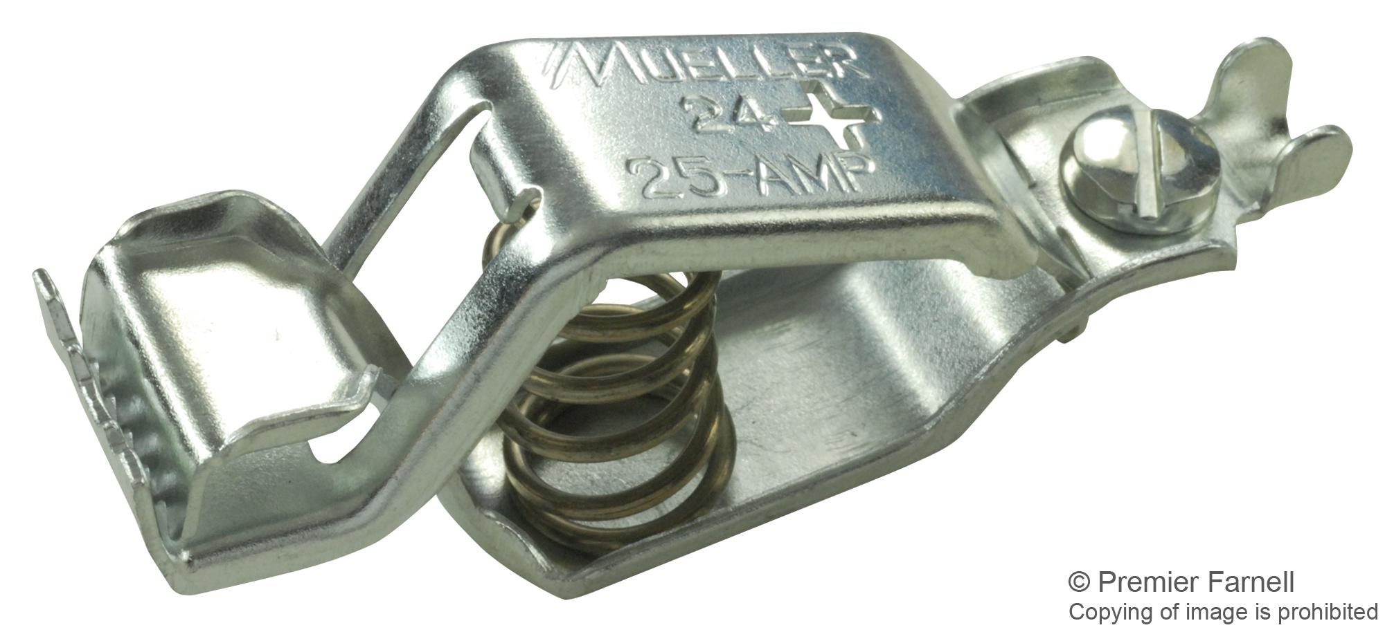 BU-24APS TEST CLIP, ZINC-PLATED STEEL, 25A, 19MM MUELLER ELECTRIC