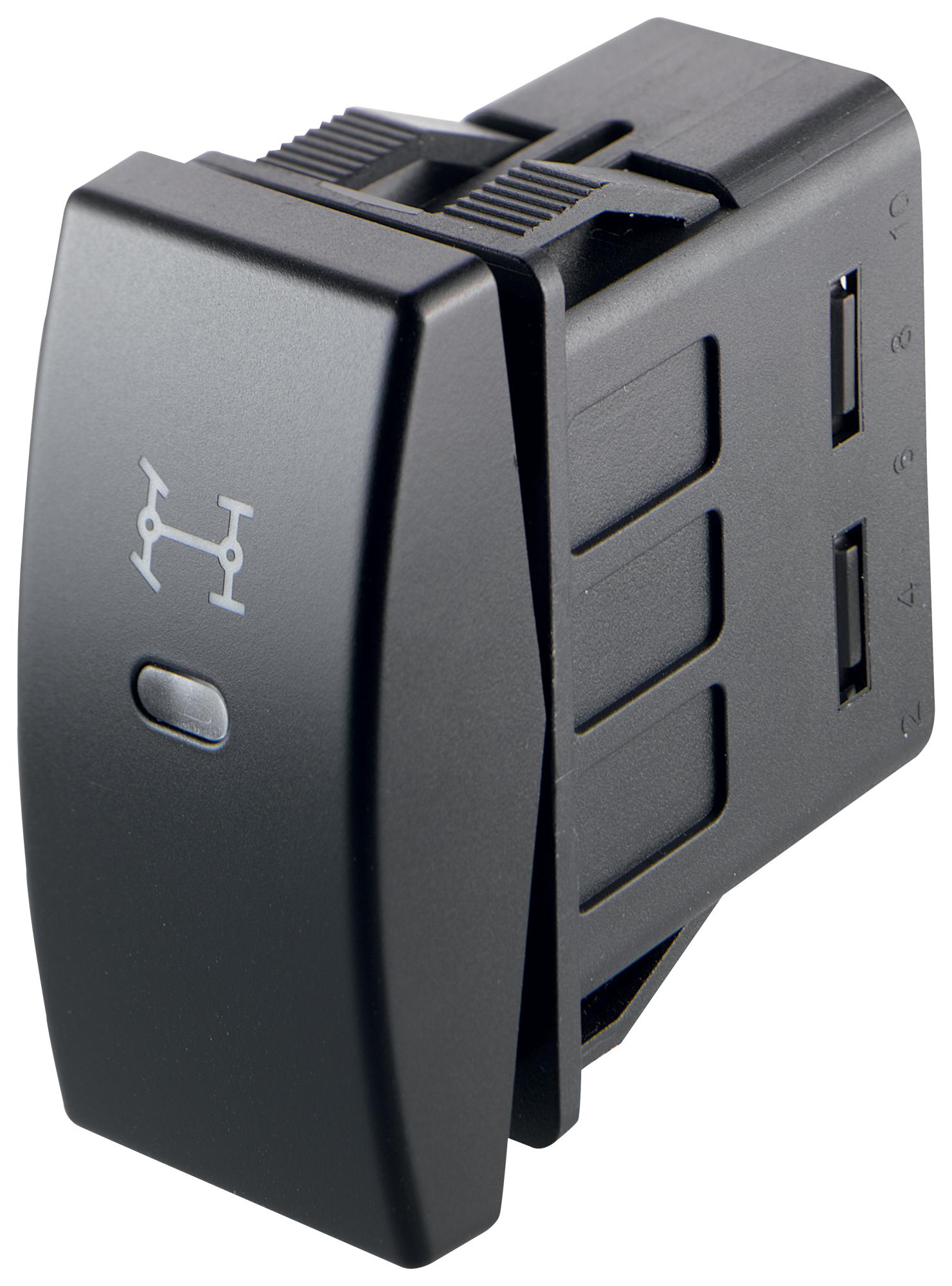 03251.0060-00 ROCKER SWITCH, SPST-NO, 10A, 24VDC, BLK MARQUARDT