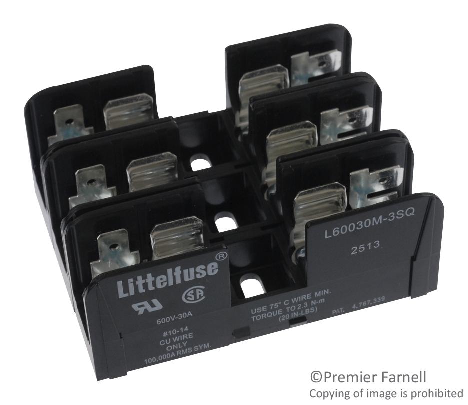 L60030M3SQ CARTRIDGE FUSE HOLDER, 30A, 600V, QC LITTELFUSE