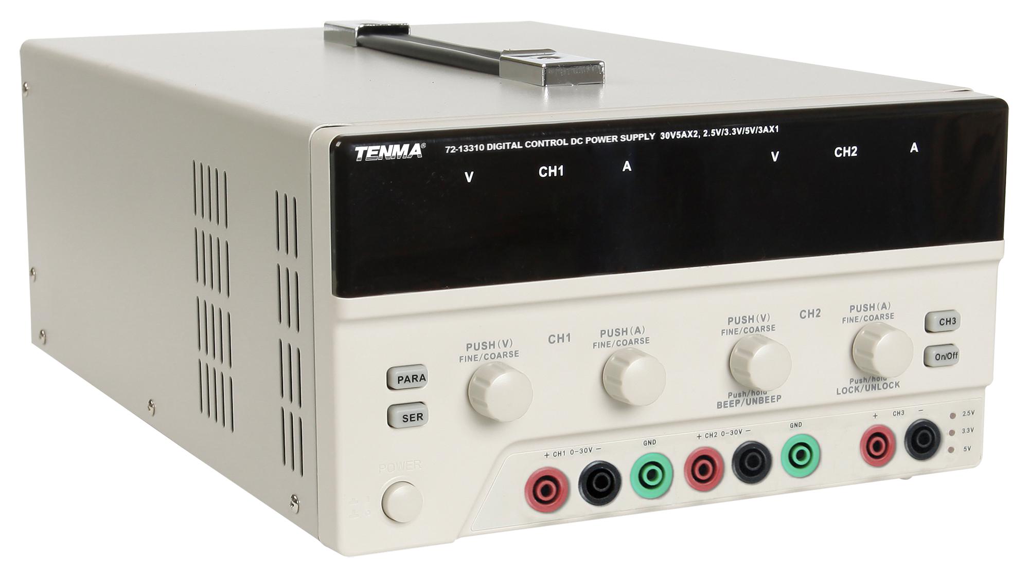 72-13300 DC POWER SUPPLY, 3CH, ADJ/FIXED, 3A, 30V TENMA