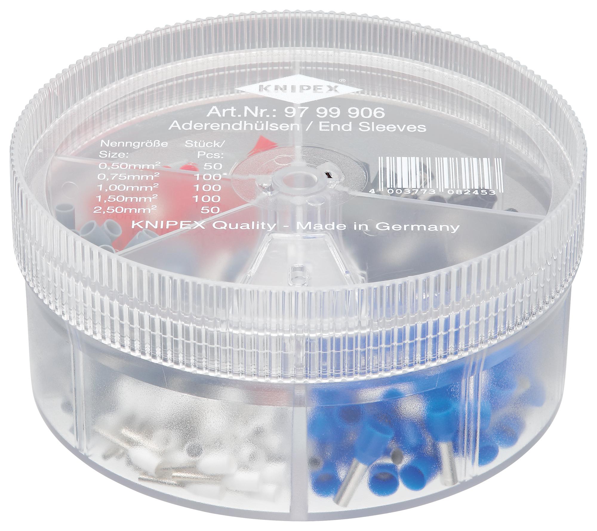 97 99 906 FERRULE TERMINAL KIT W/BOX, 250PC KNIPEX