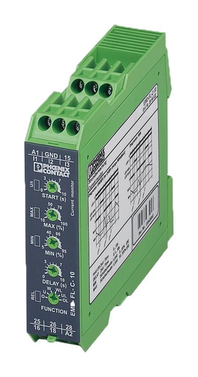 2866022 CURRENT SENSE RELAY, DPDT, 5A, 250VAC PHOENIX CONTACT