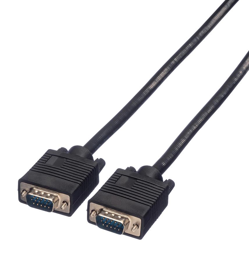 11.04.5210 CABLE, HD D-SUB PLUG-PLUG, BLACK, 10M ROLINE