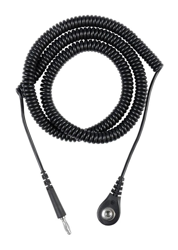 09680 COIL CORD, SNAP SOCKET, 3.65M, BLACK DESCO