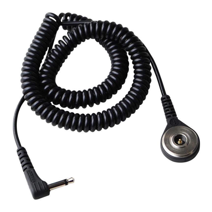 19882 COIL CORD, SNAP, BLACK, 15FT DESCO