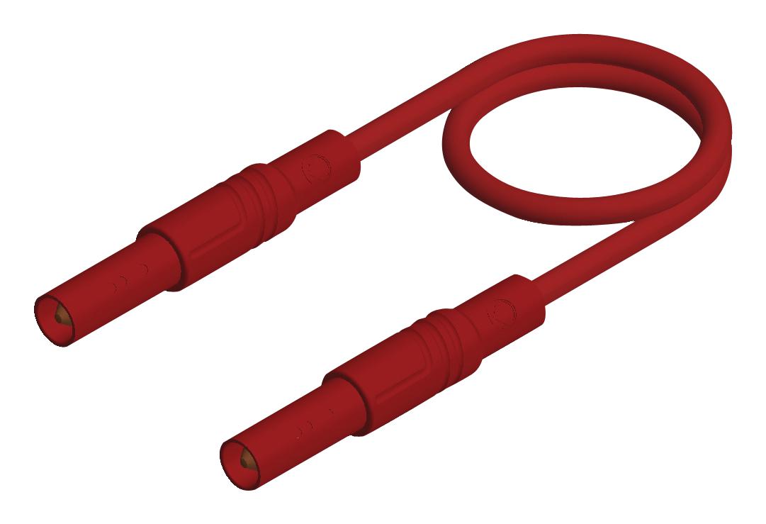 934070101 TEST LEAD, 4MM BANANA PLUG, RED, 250MM HIRSCHMANN TEST AND MEASUREMENT