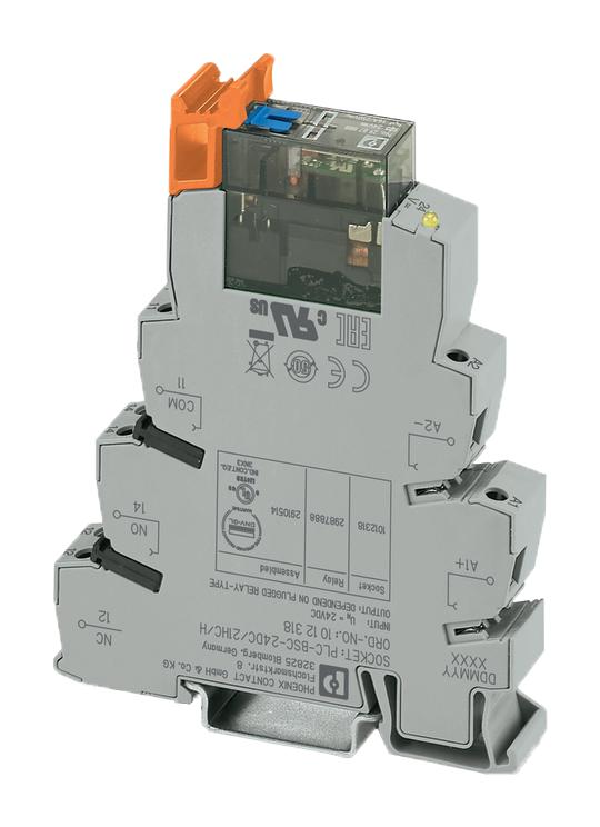 2910514 RELAY MODULE, SPDT, 10A, 24VDC, DIN RAIL PHOENIX CONTACT