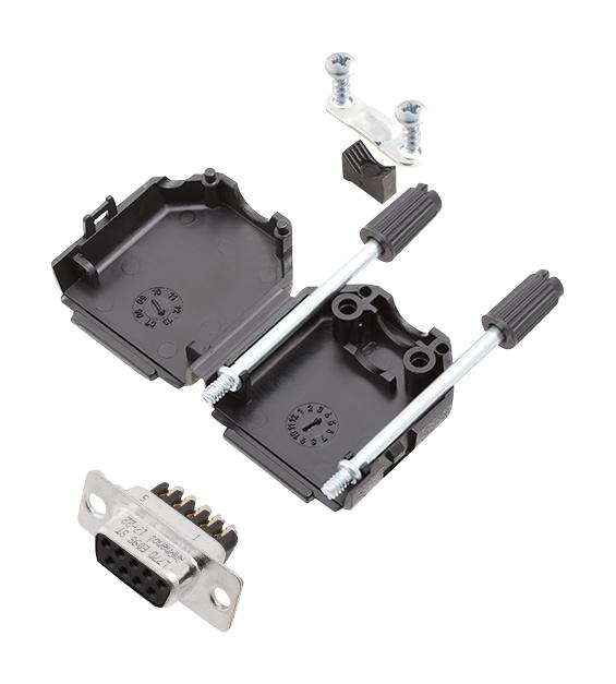 L17DPPK09-BK+L77DE09SST D SUB CONNECTOR, RCPT, 9POS, SCREW AMPHENOL ICC