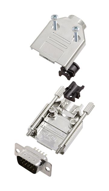 L17DTPK-M-09+L717HDE15P HD-D SUB CONNECTOR, PLUG, 15POS, SOLDER AMPHENOL ICC