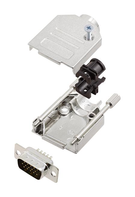 L17DTZK09+L717HDE15P HD-D SUB CONNECTOR, PLUG, 15POS, SOLDER AMPHENOL ICC