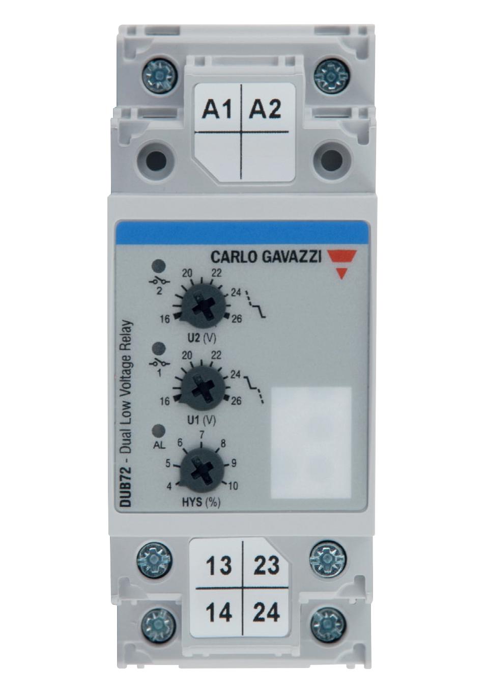 DUB72D724EX VOLTAGE SENSE RELAY, SPST, 3A, 30VDC CARLO GAVAZZI