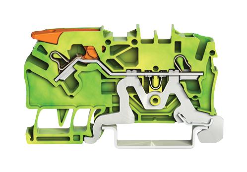 2102-1207 TERMINAL BLOCK, DIN RAIL, 2WAYS, 12AWG WAGO