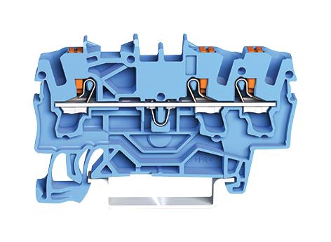 2202-1304 TERMINAL BLOCK, DINRAIL, 3WAYS, 12AWG WAGO