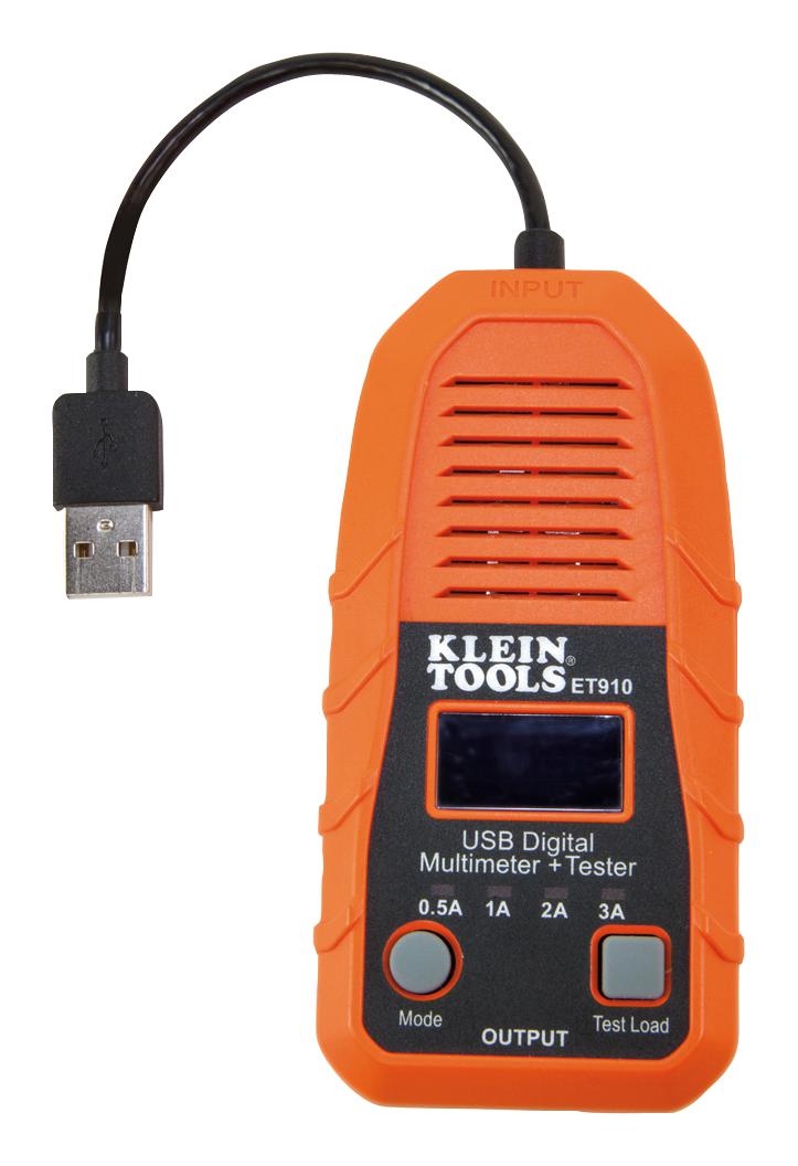 ET910 DIGITAL METER/TESTER, USB-A, 3 TO 20VDC KLEIN TOOLS