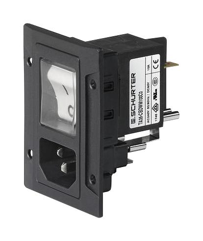3-108-454 POWER ENTRY CONN, PLUG, 10A, 250VAC SCHURTER