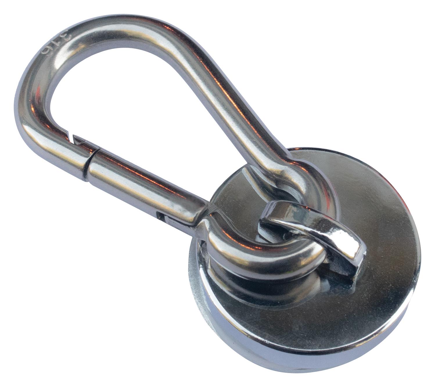 E1066/NEO POT MAGT W/SPRING CLOSURE CARABINER HOOK ECLIPSE MAGNETICS