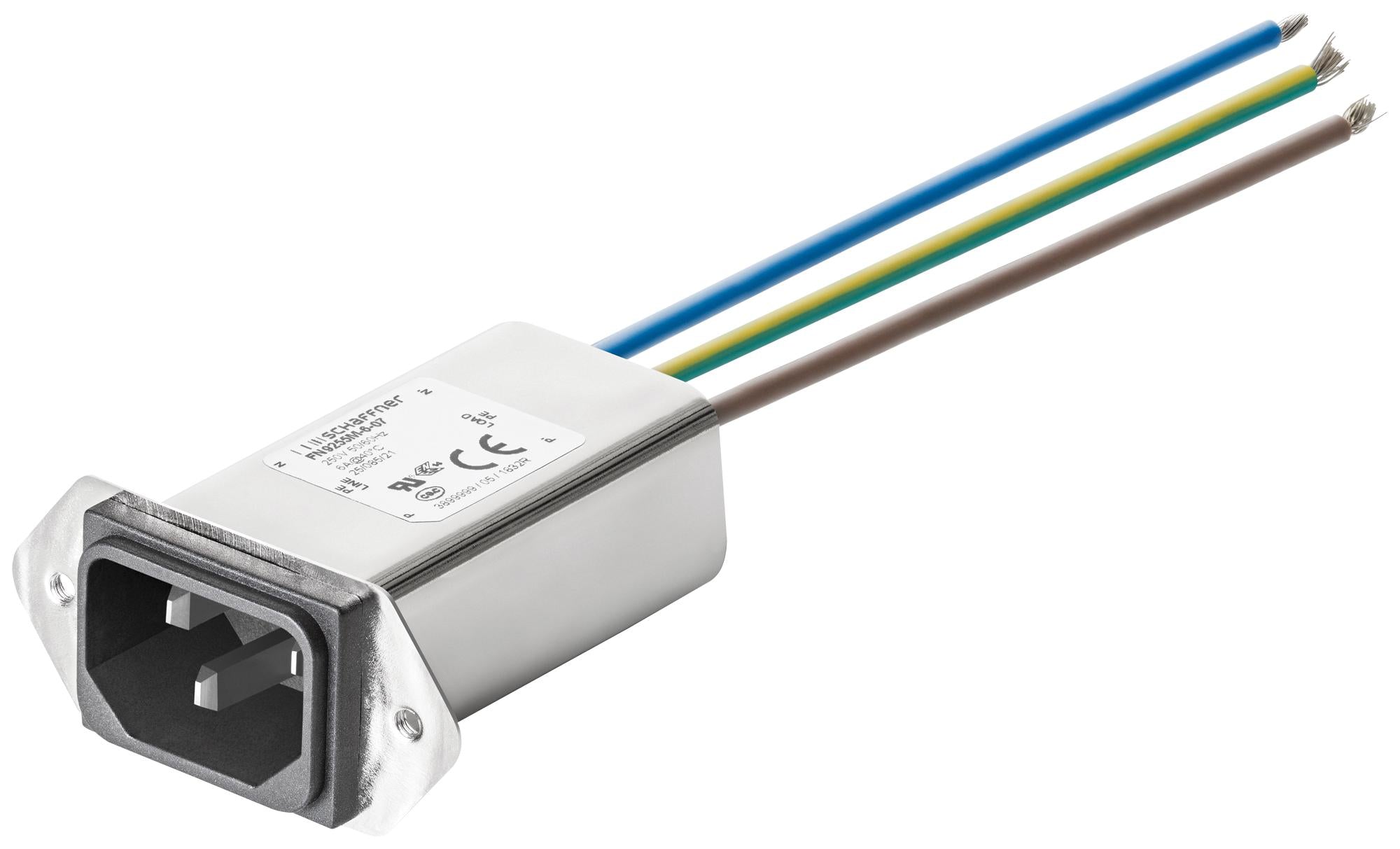 FN9255M-6-07 POWER LINE FILTER, 18UH, 6A, 250VAC SCHAFFNER