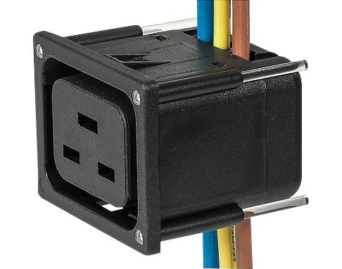 3-110-020 IEC OUTLET CONN, 16A/250V, IDC, PANEL SCHURTER
