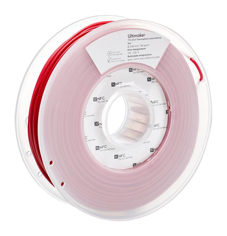 1731 3D PRINTER FILAMENT, TPU, 2.9MM, RED ULTIMAKER