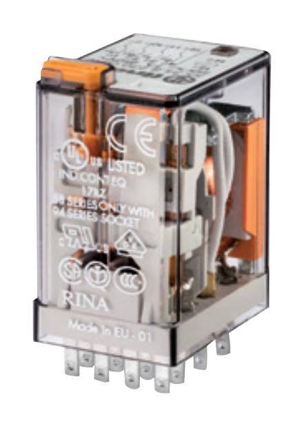 553490120074 POWER RELAY, 4PDT, 12VDC, 7A, SOCKET FINDER