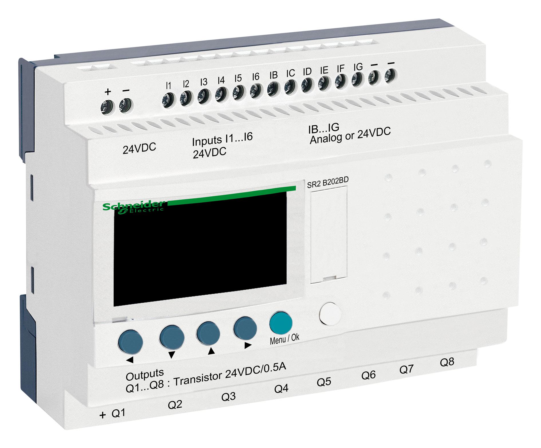 SR2B202BD COMPACT SMART RELAY, 12I/P, 8O/P DIGITAL SCHNEIDER ELECTRIC