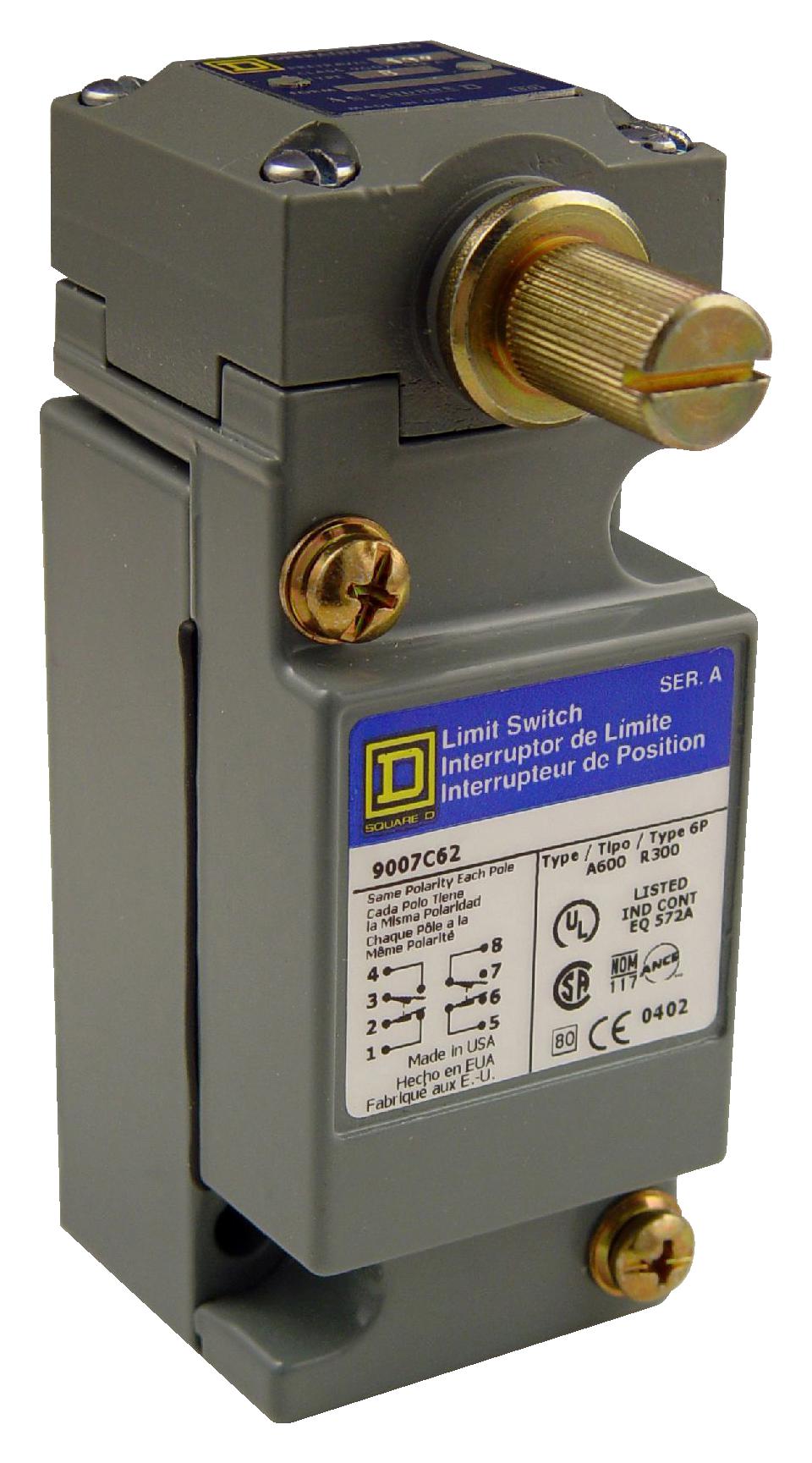 9007C62B2M11 LIMIT SWITCH, DPDT-DB, 6A, 120VAC SCHNEIDER ELECTRIC