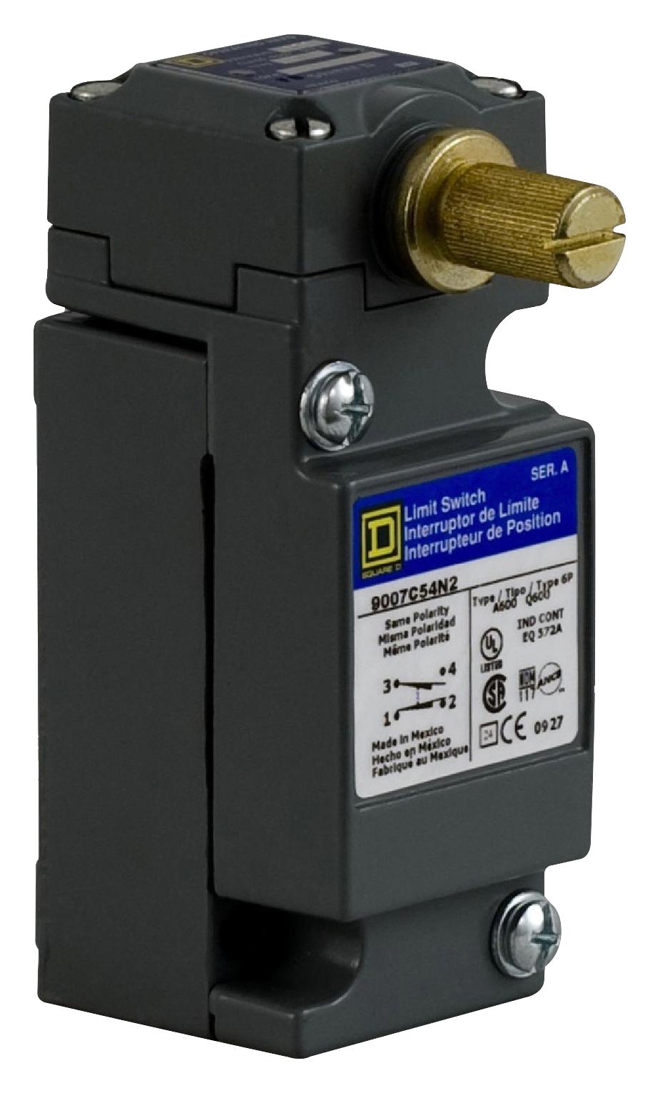 9007C54N2 LIMIT SW, ROTARY, SPDT-DB, 1.2A, 600V TELEMECANIQUE SENSORS