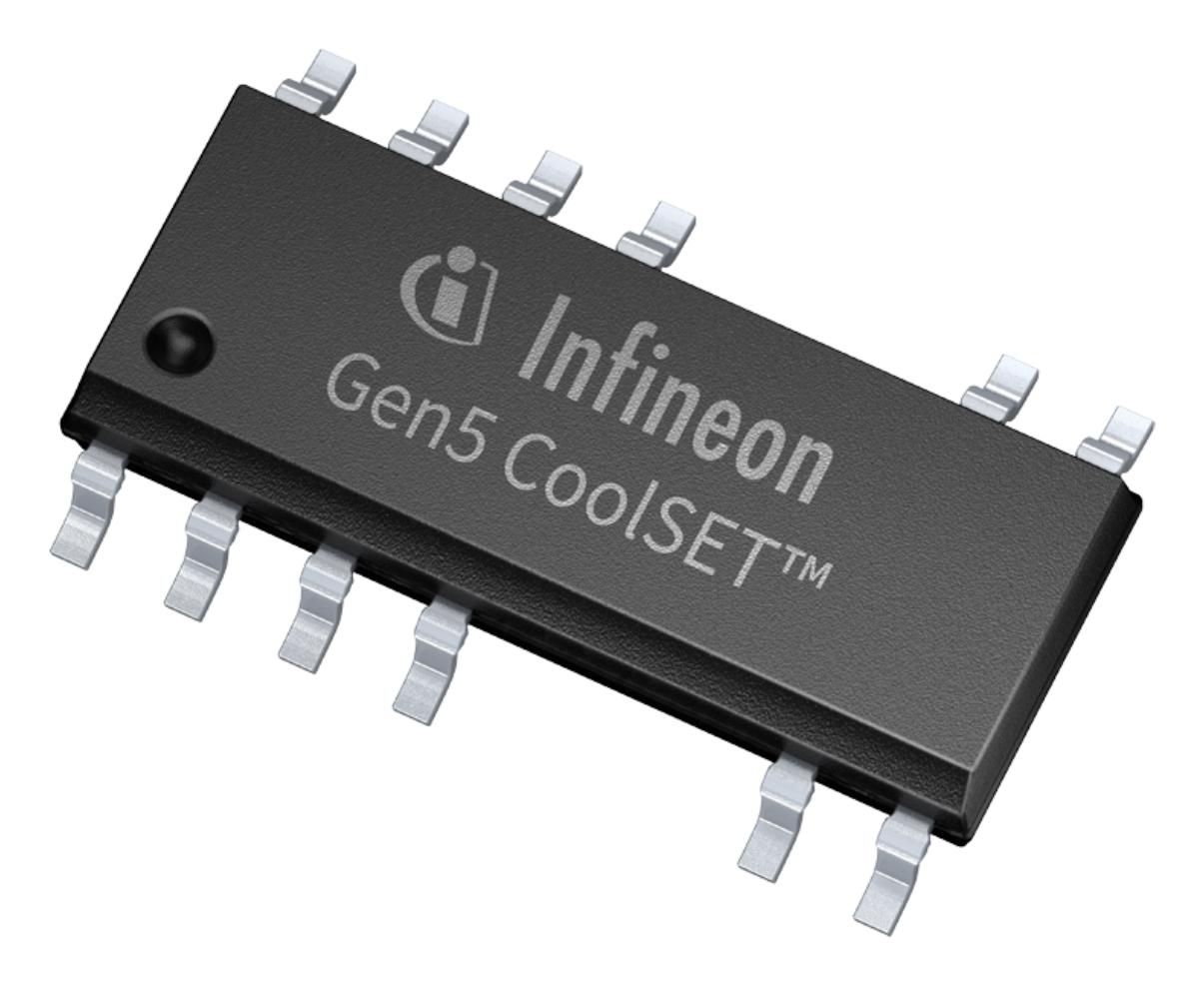 ICE5QR1680BGXUMA1 PWM CONTROLLER, 20KHZ, -40 TO 150DEG C INFINEON