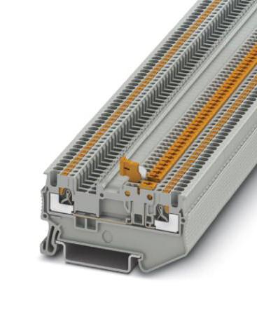 PT 1,5/S-MT DINRAIL TERMINAL BLOCK, 2WAY, 14AWG, GRY PHOENIX CONTACT