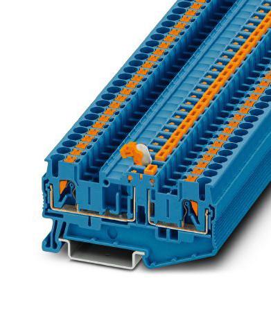 PT 2,5-MTB BU DINRAIL TERMINAL BLOCK, 2WAY, 12AWG, BLU PHOENIX CONTACT