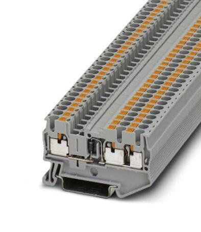 PT 2,5-TWIN-DIO/L-R DINRAIL TERMINAL BLOCK, 3WAY, 12AWG, GRY PHOENIX CONTACT