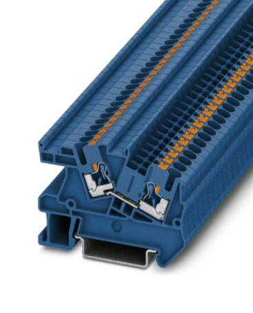PTI 2,5 BU DINRAIL TERMINAL BLOCK, 2WAY, 12AWG, BLU PHOENIX CONTACT
