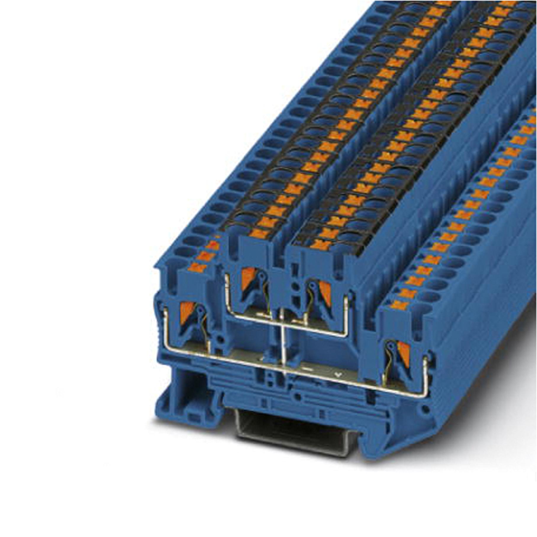 PTTB 2,5-PV BU DINRAIL TERMINAL BLOCK, 4WAY, 12AWG, BLU PHOENIX CONTACT
