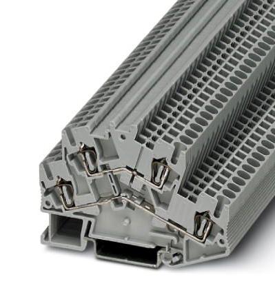 STTBS 2,5 DINRAIL TERMINAL BLOCK, 4WAY, 12AWG, GRY PHOENIX CONTACT