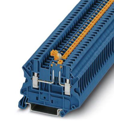 UT 2,5-MT BU DINRAIL TERMINAL BLOCK, 2WAY, 26AWG, BLU PHOENIX CONTACT