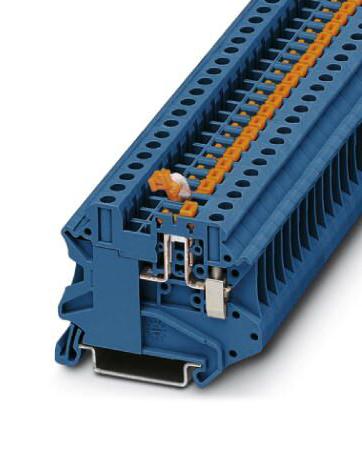 UT 4-MT-P/P BU DIN RAIL TB, KNIFE DISCONNECT, 2P, 10AWG PHOENIX CONTACT