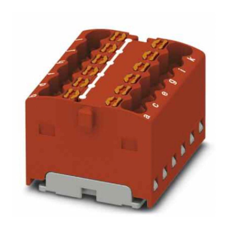 PTFIX 12X1,5 RD TB, DISTRIBUTION BLOCK, 12P, 14AWG, RED PHOENIX CONTACT
