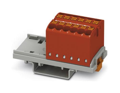 PTFIX 12X2,5-NS35 RD TB, DISTRIBUTION BLOCK, 12P, 12AWG, RED PHOENIX CONTACT