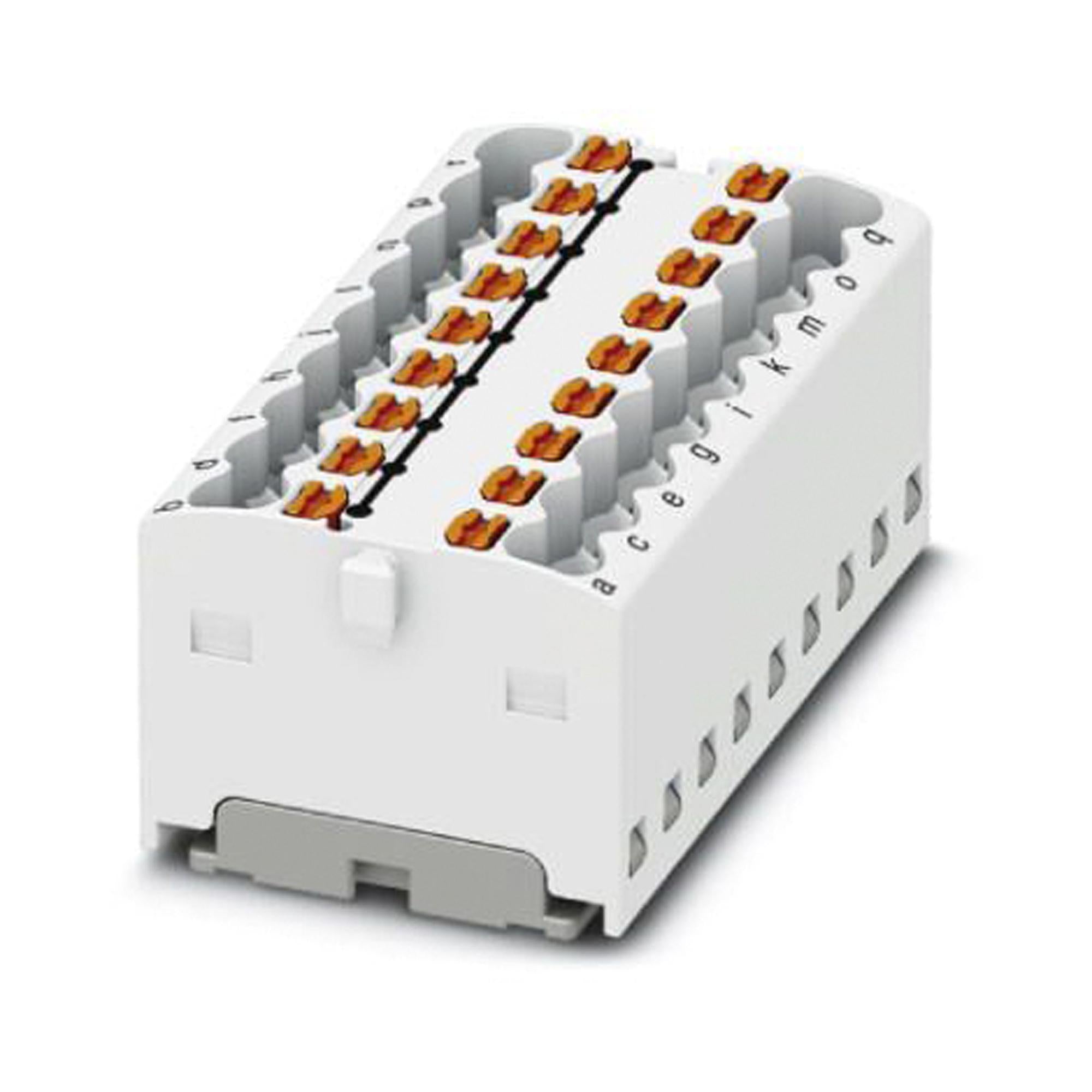 PTFIX 18X1,5 WH TB, DISTRIBUTION BLOCK, 18P, 14AWG, WHT PHOENIX CONTACT
