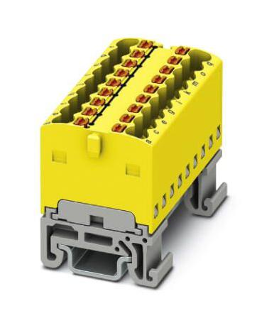 PTFIX 18X1,5-NS15A YE TB, DISTRIBUTION BLOCK, 18P, 14AWG, YEL PHOENIX CONTACT