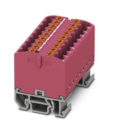 PTFIX 18X2,5-NS15A PK TB, DISTRIBUTION BLOCK, 18P, 12AWG, PINK PHOENIX CONTACT