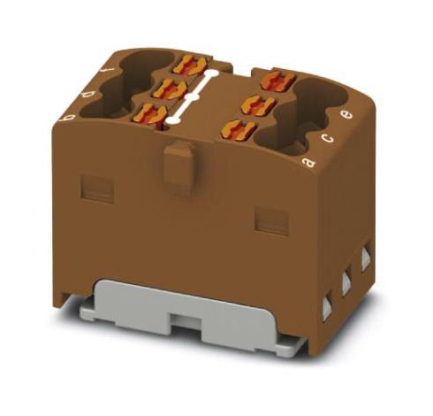 PTFIX 6X1,5-G BN TB, POWER DISTRIBUTION, 6P, 14AWG, BRN PHOENIX CONTACT