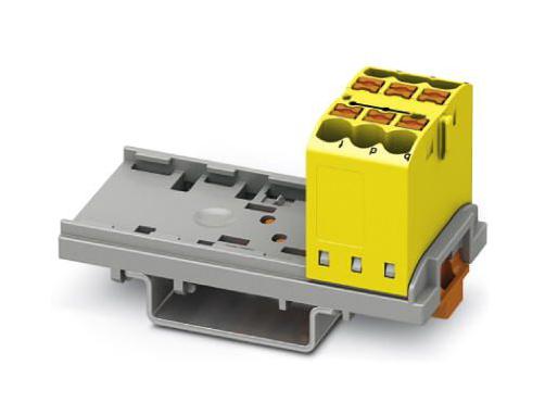 PTFIX 6X2,5-NS35 YE TB, POWER DISTRIBUTION, 6P, 12AWG, YEL PHOENIX CONTACT