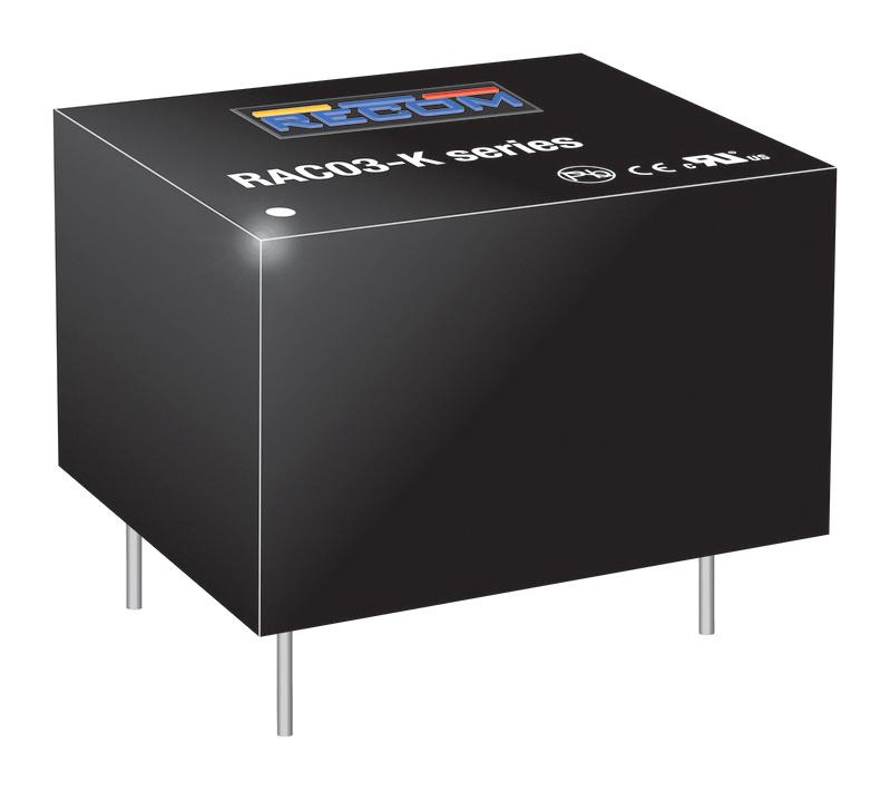 RAC03-24SK POWER SUPPLY, AC-DC, 24V, 0.125A RECOM POWER