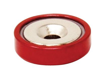 E1106/NEO/R/F POT MAGNET, 60MM X 15MM, NEODYMIUM, RED ECLIPSE MAGNETICS