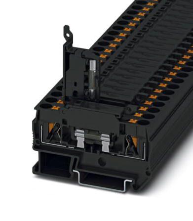 PTC 4-HESI  (5X20) FUSE MODULAR TB, 2WAY, 10AWG, BLACK PHOENIX CONTACT
