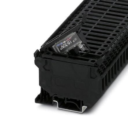 UK  5-HESILED 24V- 2MA FUSE MODULAR TB, 2WAY, 12AWG, BLACK PHOENIX CONTACT