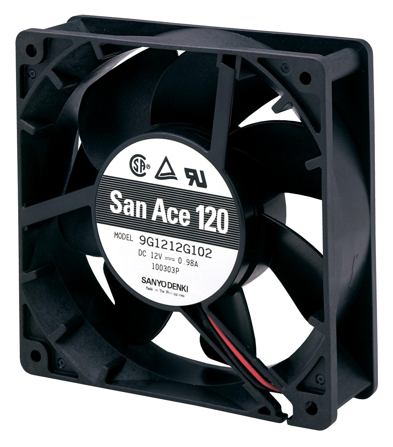 9G1224G101 DC AXIAL FAN, 137CU.FT/MIN, BALL, 120MM SANYO DENKI