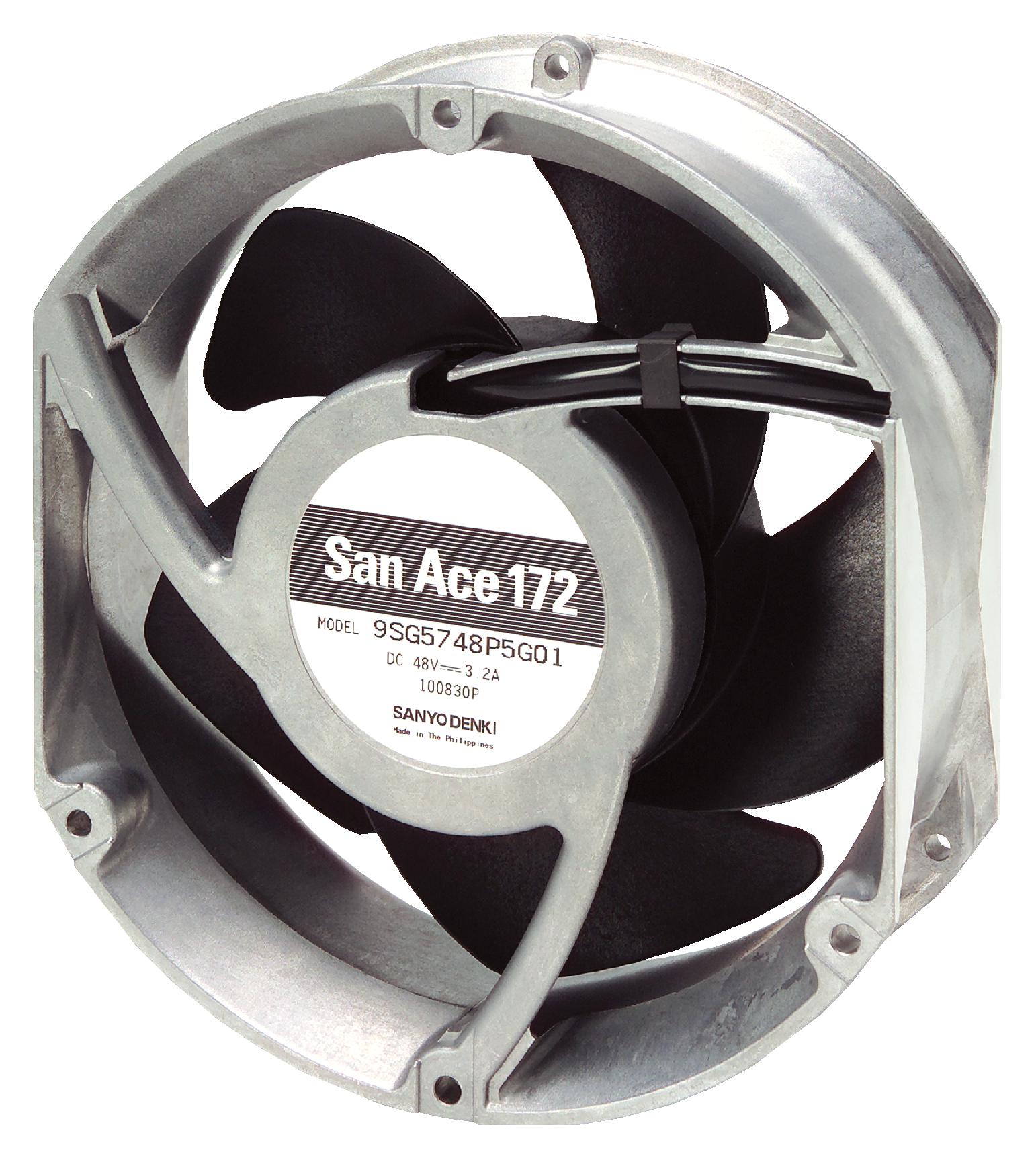 9SG5724P5H61 DC AXIAL FAN, 410CU.FT/MIN, BALL, 150MM SANYO DENKI