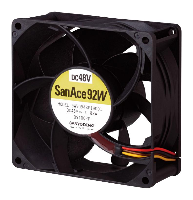 9WV0948P1H001 DC AXIAL FAN, 178CU.FT/MIN, BALL, 92MM SANYO DENKI